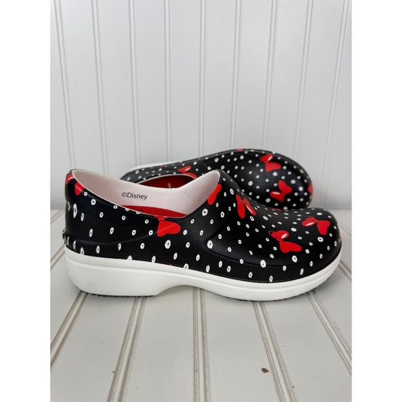 CROCS Shoes - Crocs Neria Pro II Minnie Mouse Clogs Women Size 8 Blk. Red Polka Dot Work Shoes